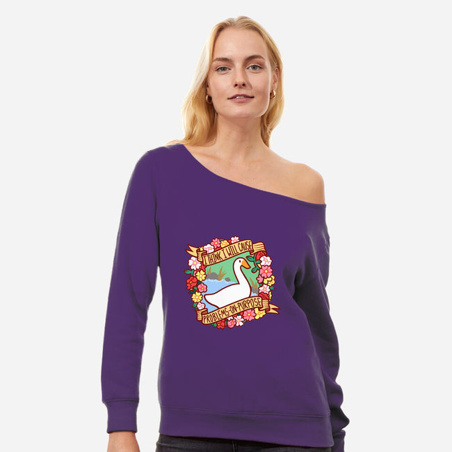 Problematic Goose-womens off shoulder sweatshirt-starsalts