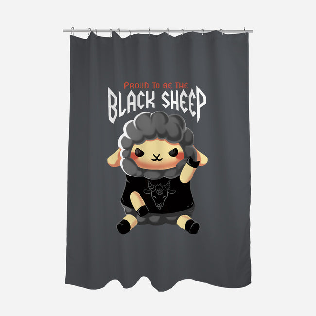 Black Sheep-none polyester shower curtain-BlancaVidal