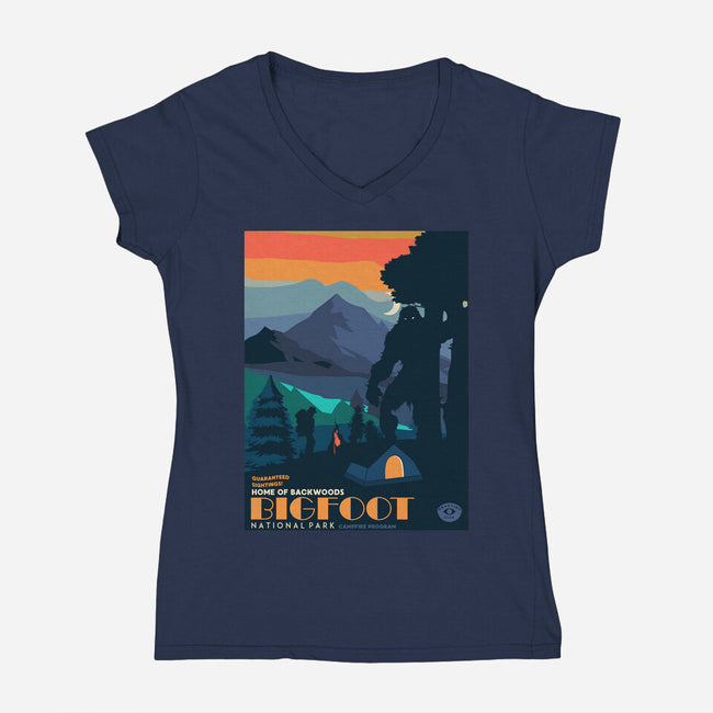 Bigfoot National Park-womens v-neck tee-heydale