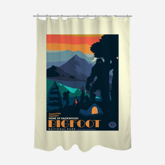 Bigfoot National Park-none polyester shower curtain-heydale