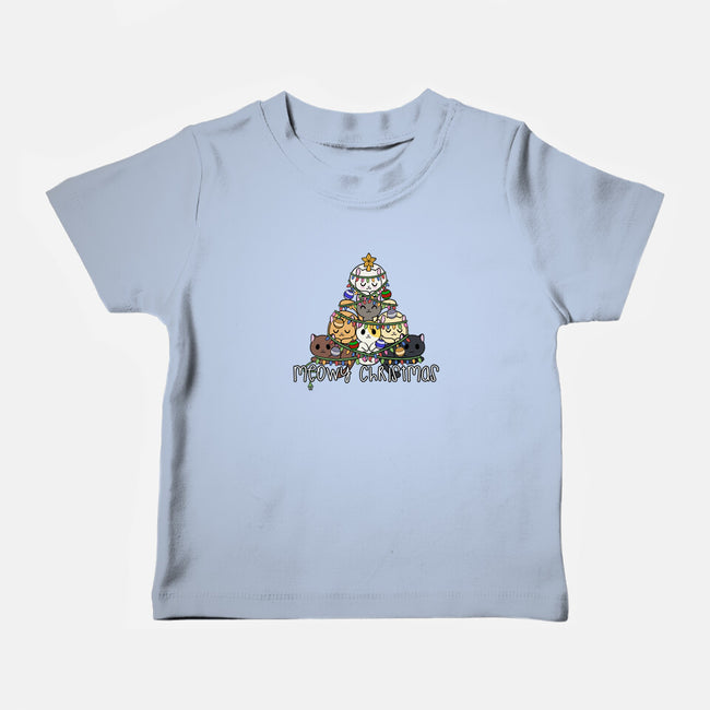 A Very Meowy Christmas-baby basic tee-kosmicsatellite