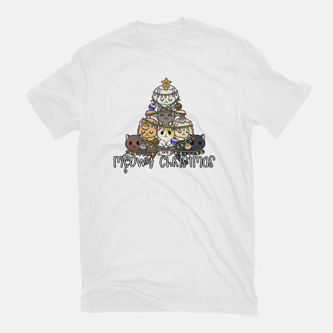 A Very Meowy Christmas-unisex basic tee-kosmicsatellite