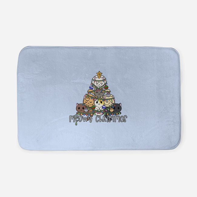 A Very Meowy Christmas-none memory foam bath mat-kosmicsatellite