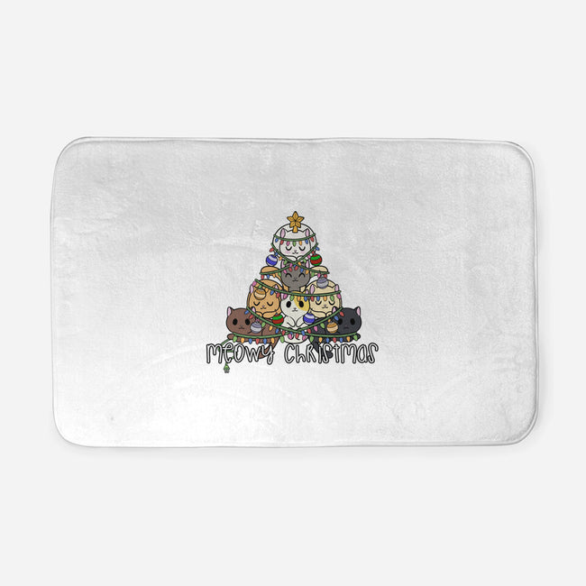 A Very Meowy Christmas-none memory foam bath mat-kosmicsatellite