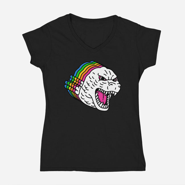 Colors of Godzilla-womens v-neck tee-khairulanam87