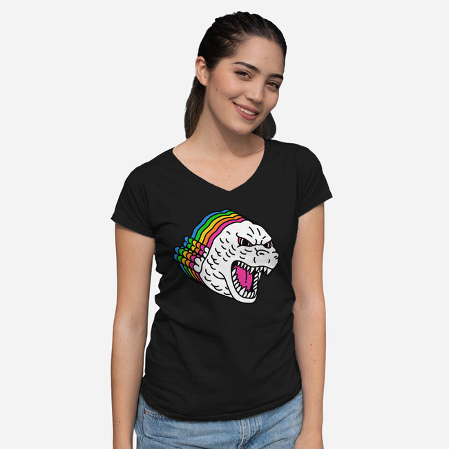 Colors of Godzilla-womens v-neck tee-khairulanam87