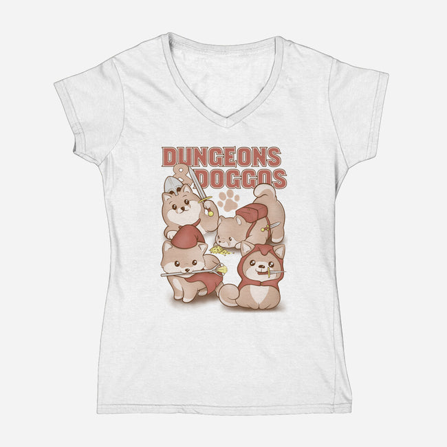 Dungeons and Doggos-womens v-neck tee-glassstaff