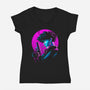 Retro Cowboy-womens v-neck tee-albertocubatas