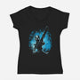 Space Avatar-womens v-neck tee-kharmazero