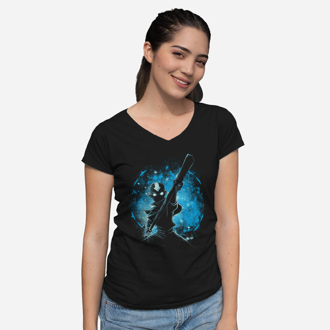 Space Avatar-womens v-neck tee-kharmazero