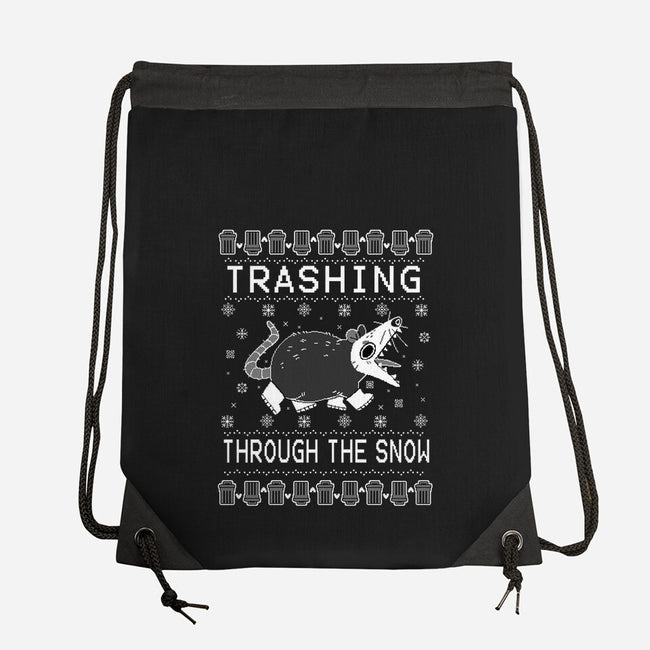 Trashing Through the Snow-none drawstring bag-identitypollution