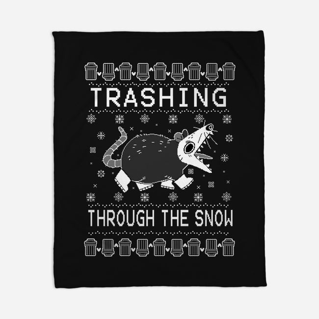 Trashing Through the Snow-none fleece blanket-identitypollution