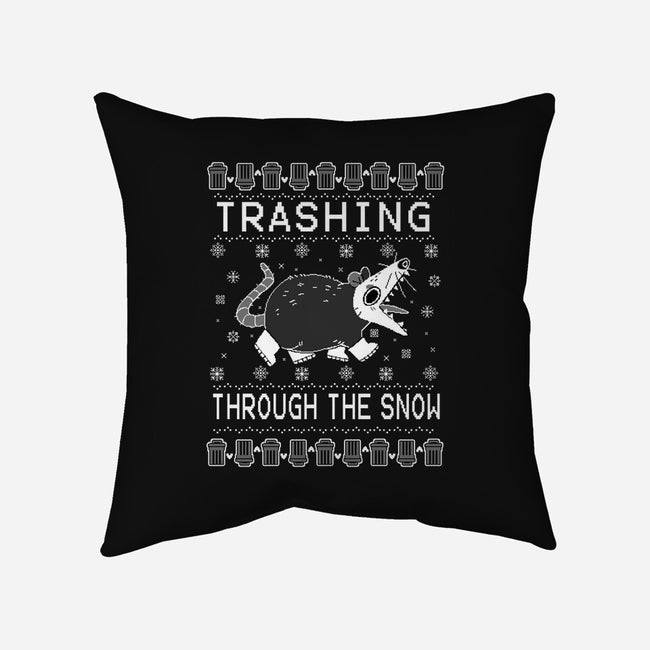 Trashing Through the Snow-none removable cover throw pillow-identitypollution