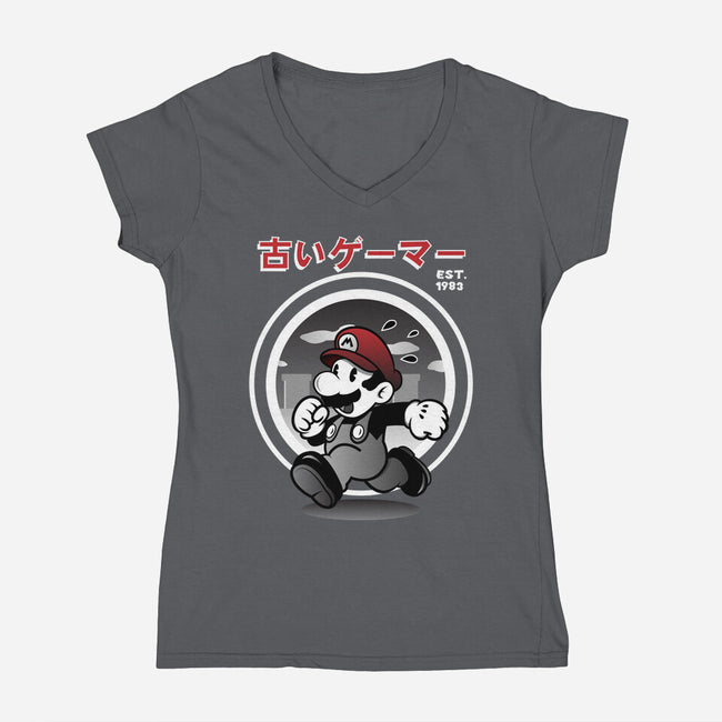 Old School Gaming-womens v-neck tee-cero81