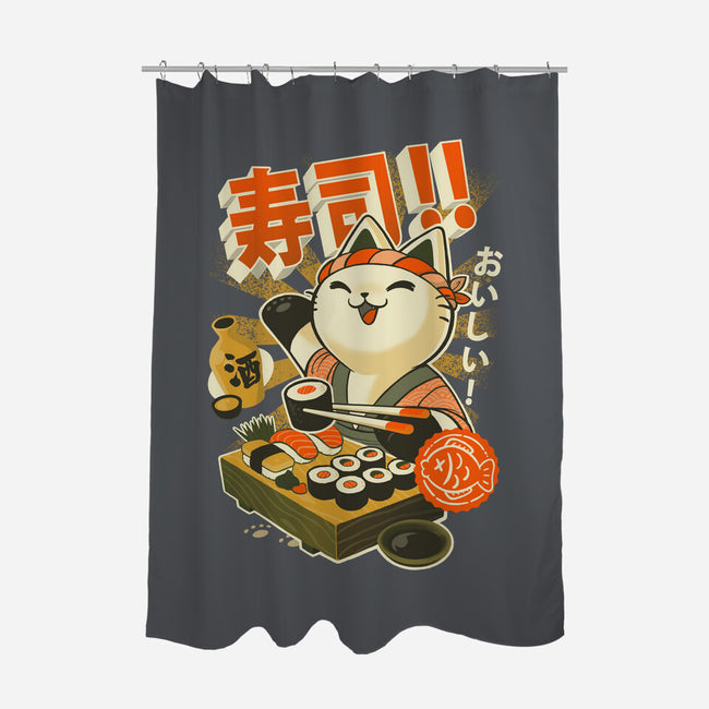 Sushi Chef-none polyester shower curtain-BlancaVidal