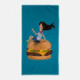Burger Mom-none beach towel-miaecook