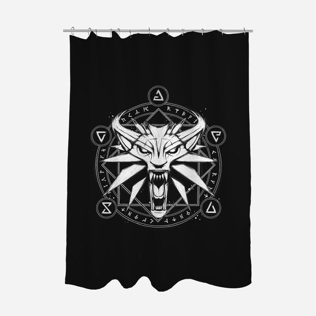 Wolf Medallion-none polyester shower curtain-xMorfina