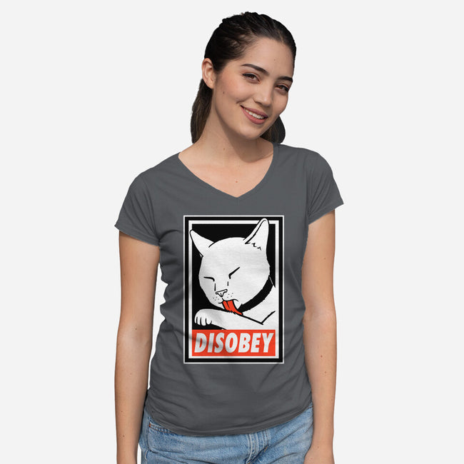 DISOBEY!-womens v-neck tee-Raffiti