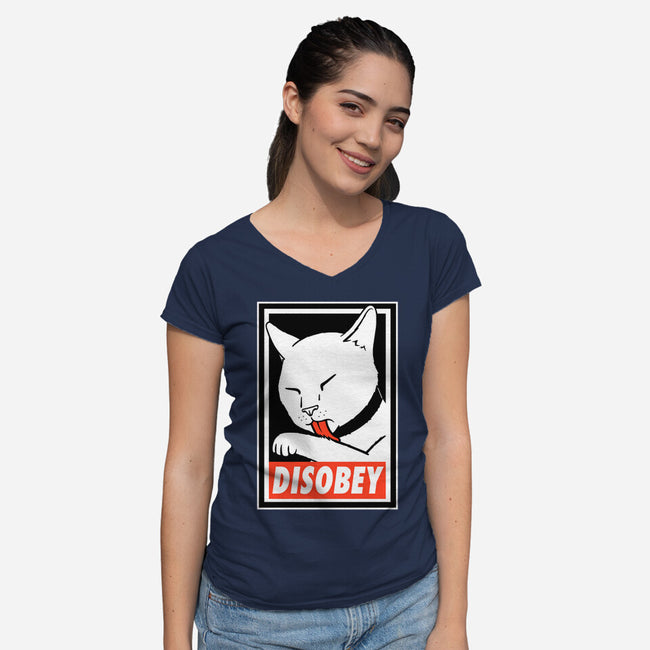 DISOBEY!-womens v-neck tee-Raffiti