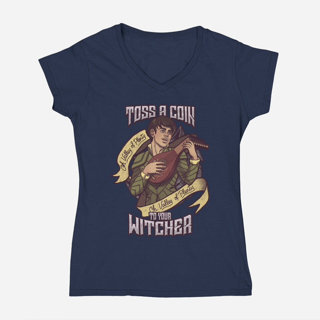 Toss a Coin-womens v-neck tee-Ursulalopez