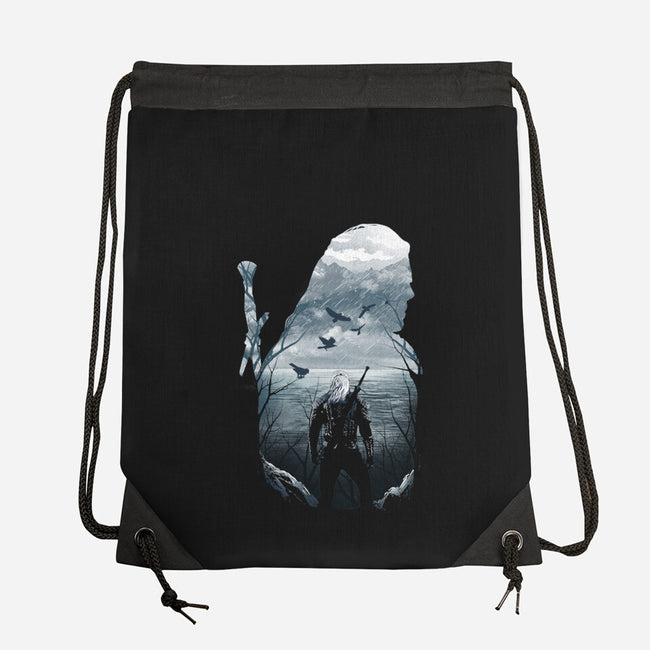 Wild Hunt Silhouette-none drawstring bag-dandingeroz