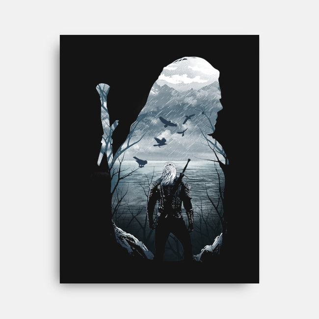 Wild Hunt Silhouette-none stretched canvas-dandingeroz