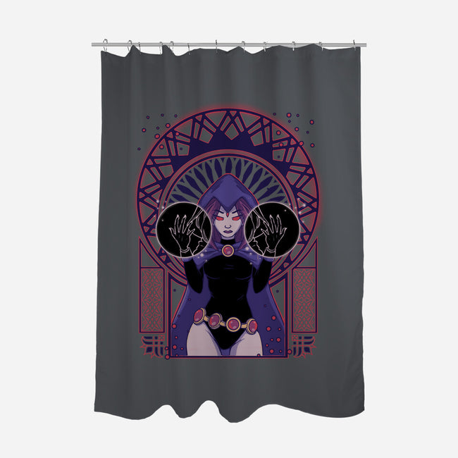 Dark Raven-none polyester shower curtain-xMorfina