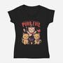 Purr Evil-womens v-neck tee-eduely