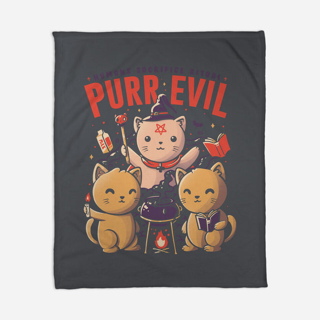 Purr Evil-none fleece blanket-eduely