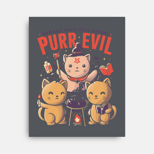 Purr Evil-none stretched canvas-eduely