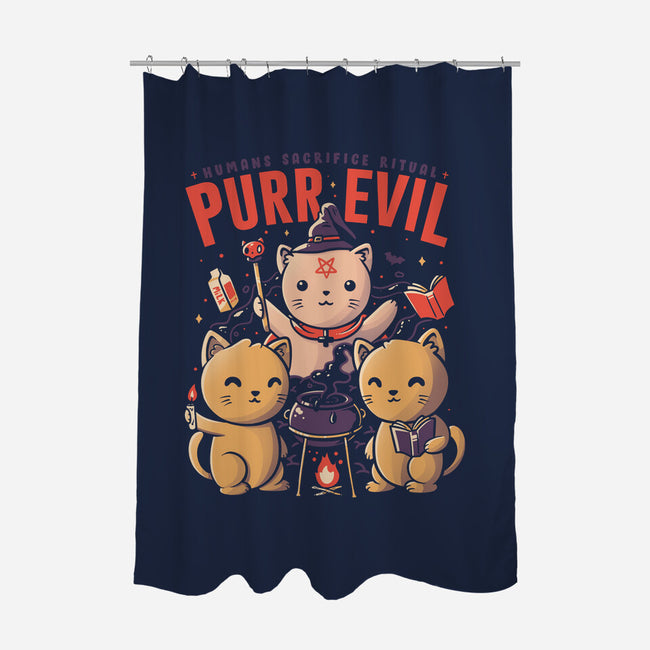 Purr Evil-none polyester shower curtain-eduely