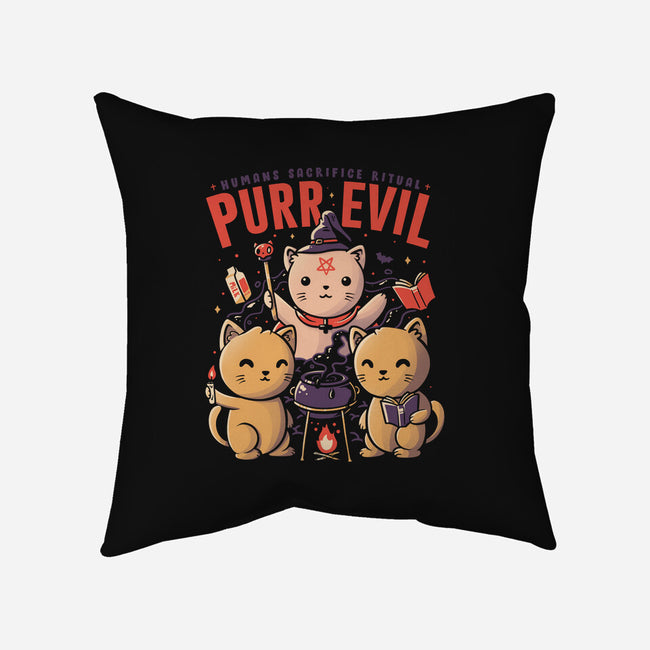 Purr Evil-none removable cover throw pillow-eduely