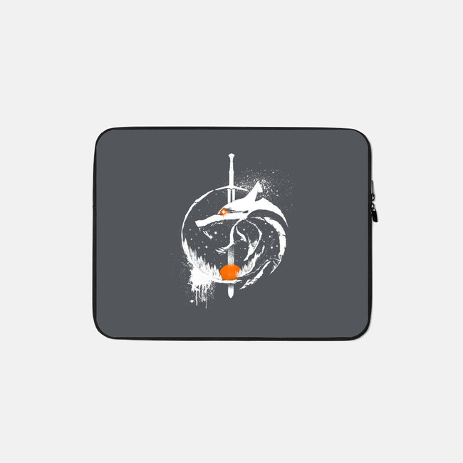 Grungewolf-none zippered laptop sleeve-artyx21