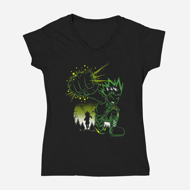 Gon's Jajanken-womens v-neck tee-constantine2454