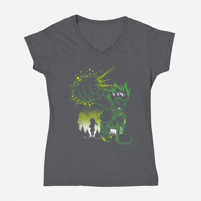 Gon's Jajanken-womens v-neck tee-constantine2454