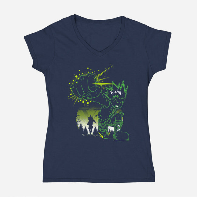 Gon's Jajanken-womens v-neck tee-constantine2454