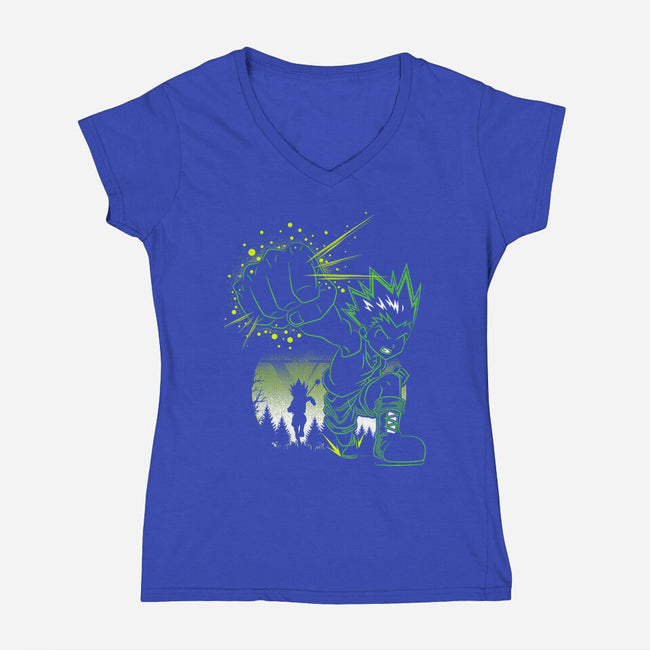 Gon's Jajanken-womens v-neck tee-constantine2454
