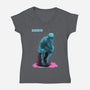 Blue Thinker-womens v-neck tee-teesgeex