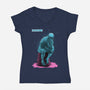 Blue Thinker-womens v-neck tee-teesgeex