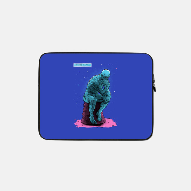 Blue Thinker-none zippered laptop sleeve-teesgeex