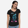 Blue Thinker-womens v-neck tee-teesgeex