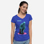 Blue Thinker-womens v-neck tee-teesgeex