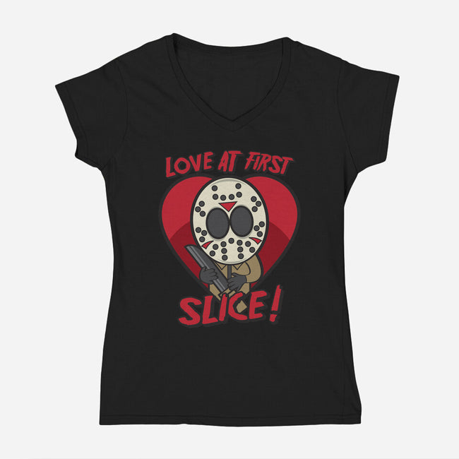 Love At First Slice!-womens v-neck tee-jrberger