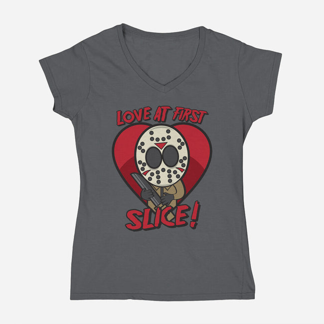 Love At First Slice!-womens v-neck tee-jrberger