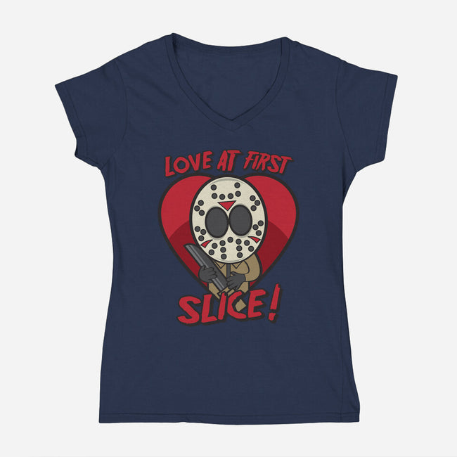 Love At First Slice!-womens v-neck tee-jrberger