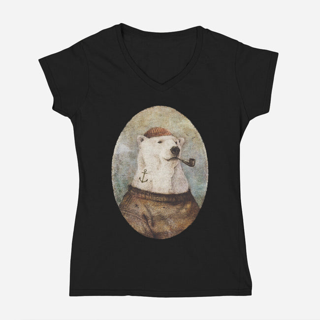 Onto the Shore-womens v-neck tee-Mike Koubou