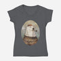 Onto the Shore-womens v-neck tee-Mike Koubou