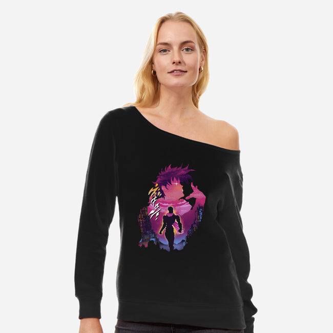 Joestar-womens off shoulder sweatshirt-dandingeroz
