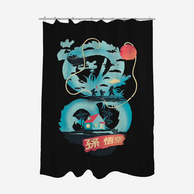 Dragon Landscape-none polyester shower curtain-kkdesign