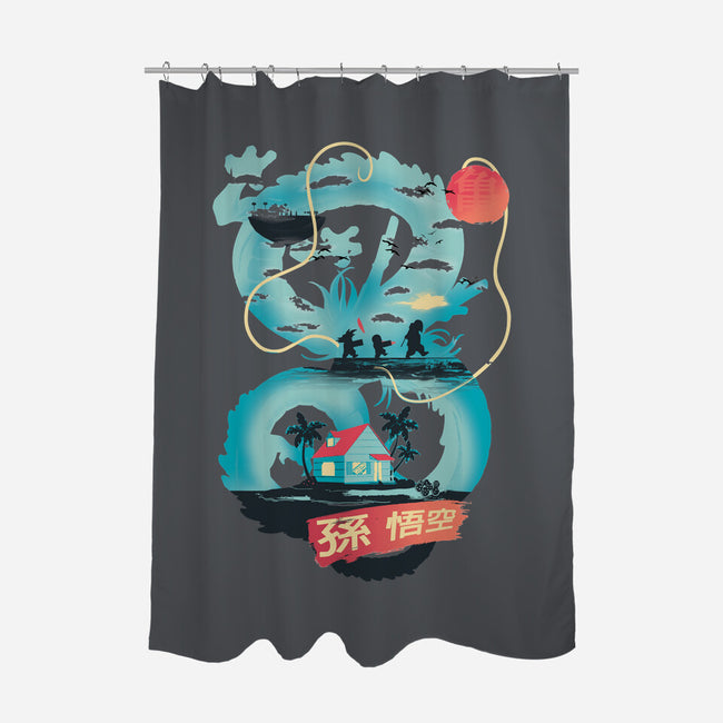 Dragon Landscape-none polyester shower curtain-kkdesign
